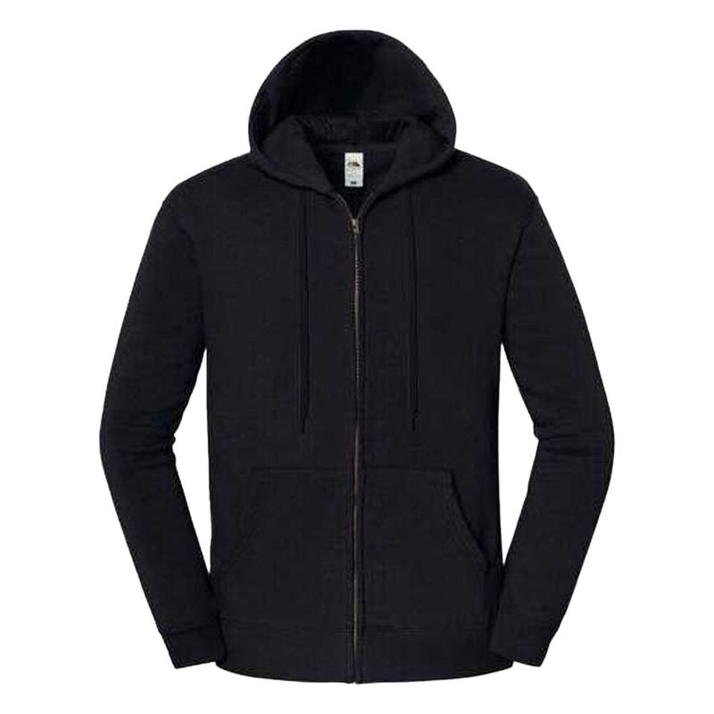 Fruit of the Loom Unisex Adult Iconic Full Zip Hoodie / Black